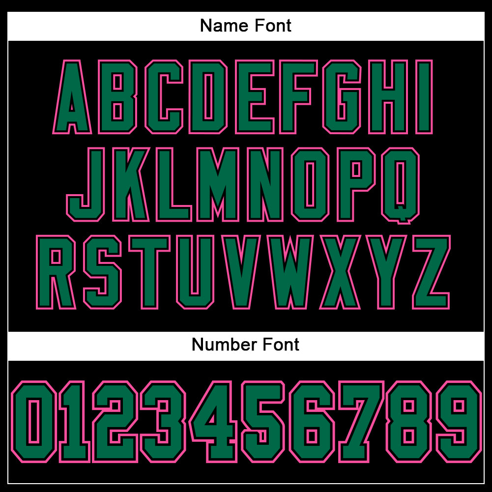 Custom Black Kelly Green-Pink Mesh Authentic Football Jersey - Image 3