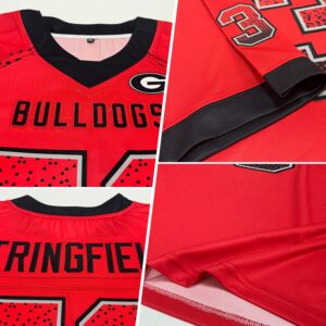 Custom Red Black-Gray Drift Fashion Football Jersey