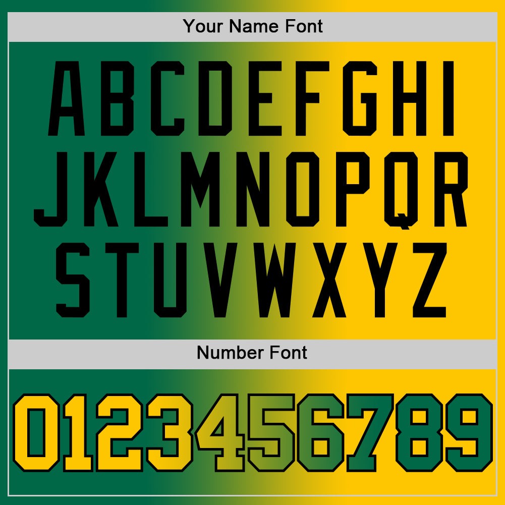 Custom Kelly Green Yellow-Black Authentic Gradient Fashion Basketball Jersey - Image 5