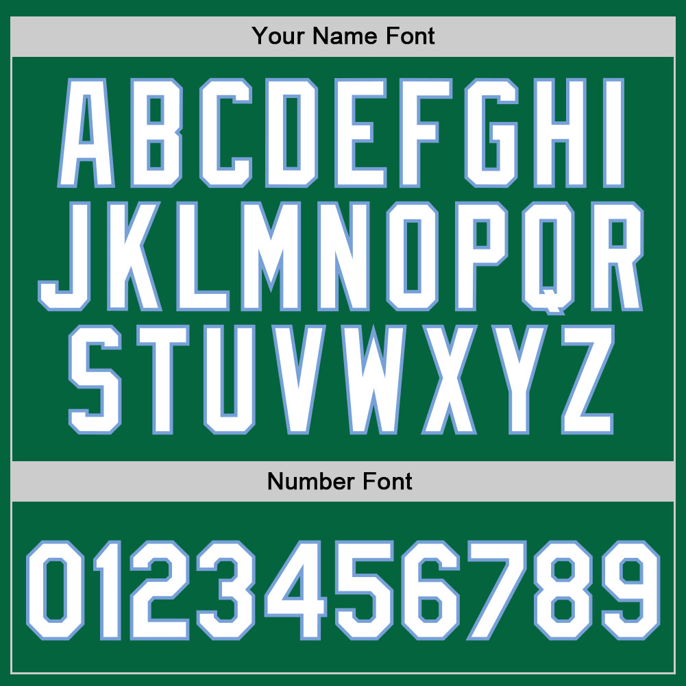 Custom Kelly Green White-Light Blue Authentic Throwback Basketball Jersey - Image 4