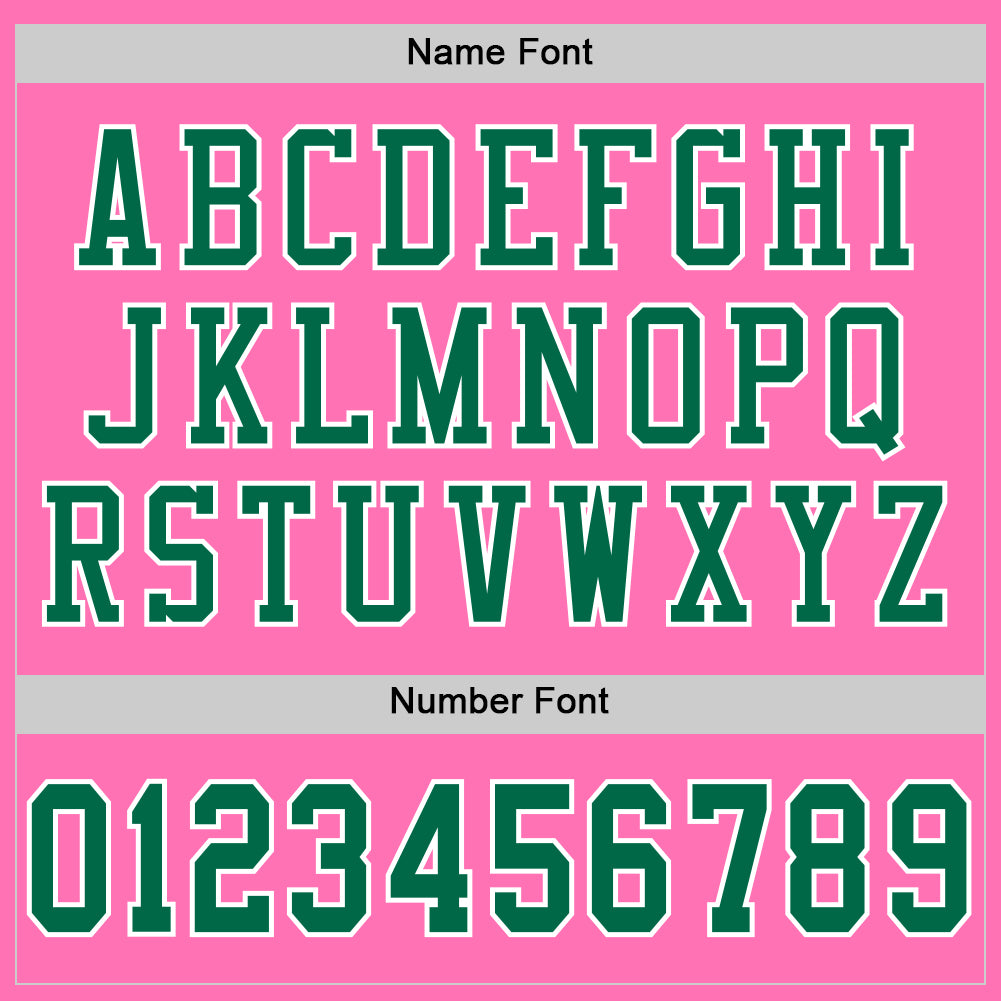 Custom Pink Kelly Green-White Mesh Authentic Football Jersey - Image 3