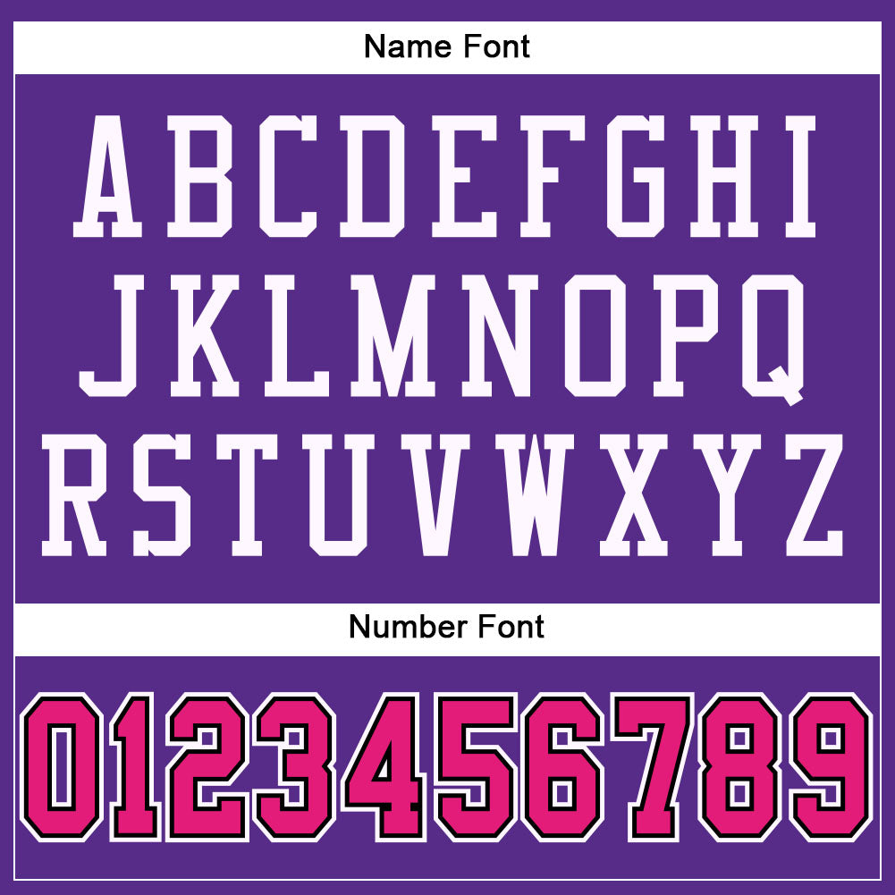 Custom Purple Hot Pink-Black Mesh Authentic Football Jersey - Image 3