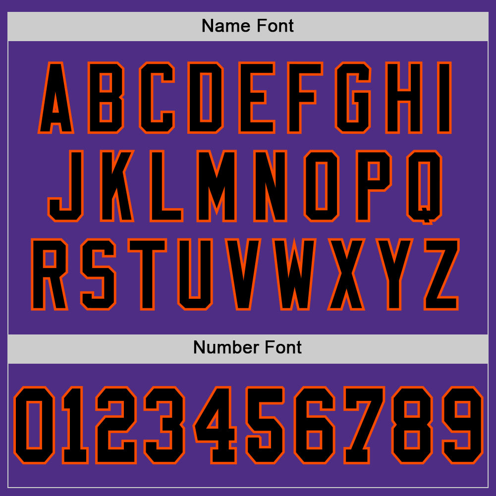 Custom Purple Black-Orange Mesh Authentic Throwback Football Jersey - Image 3