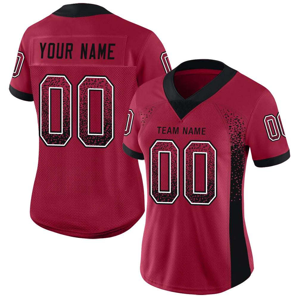 Custom Cardinal Black-White Drift Fashion Football Jersey - Image 2