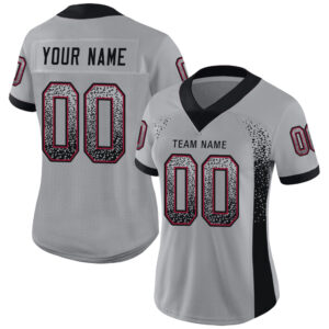 Custom Light Gray Black-Cardinal Drift Fashion Football Jersey