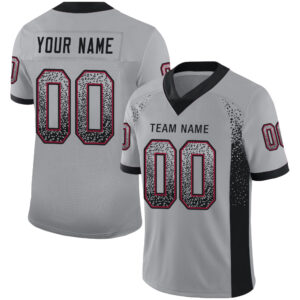 Custom Light Gray Black-Cardinal Drift Fashion Football Jersey