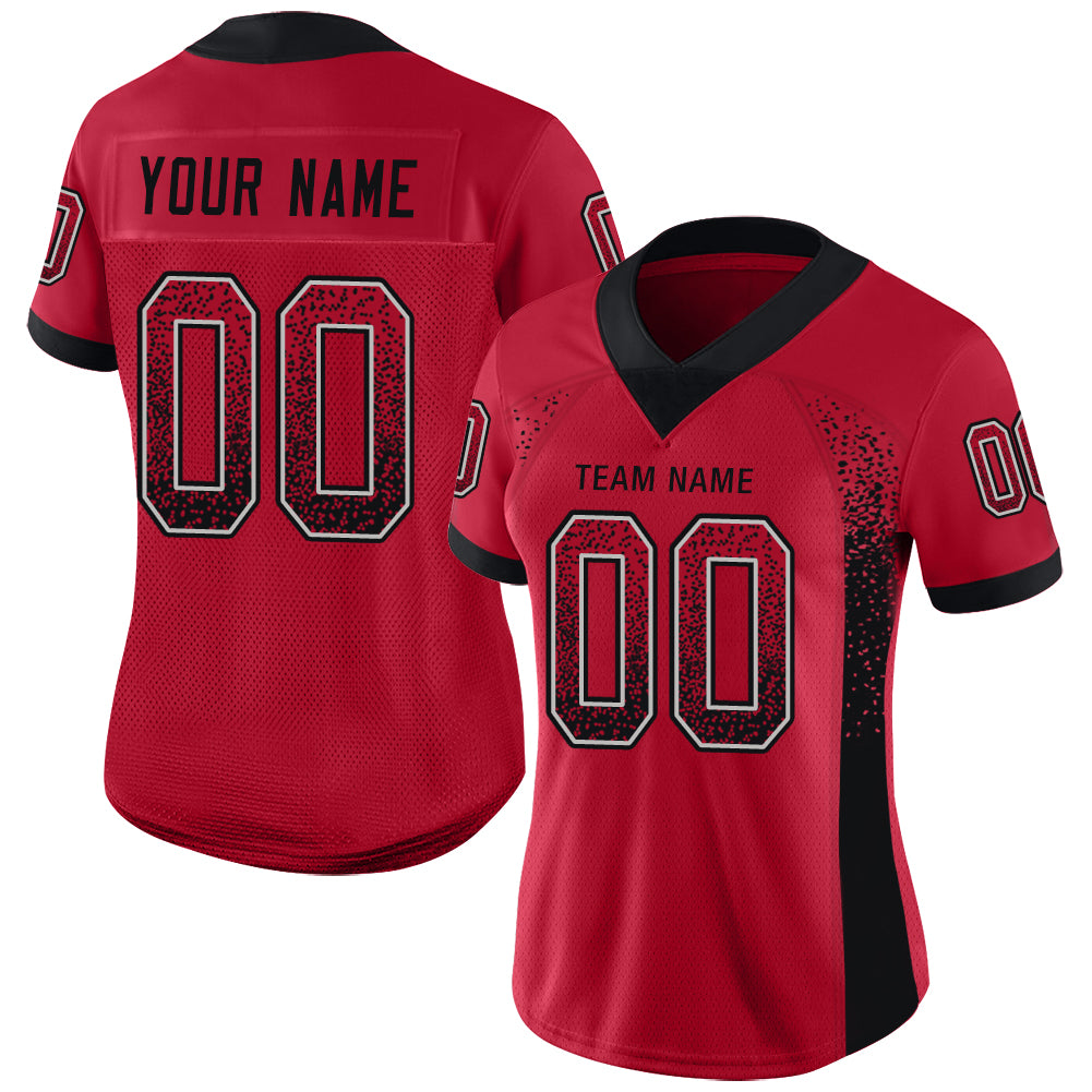 Custom Red Black-Gray Drift Fashion Football Jersey - Image 2