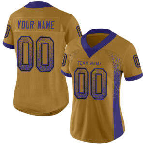 Custom Old Gold Purple-Black Drift Fashion Football Jersey
