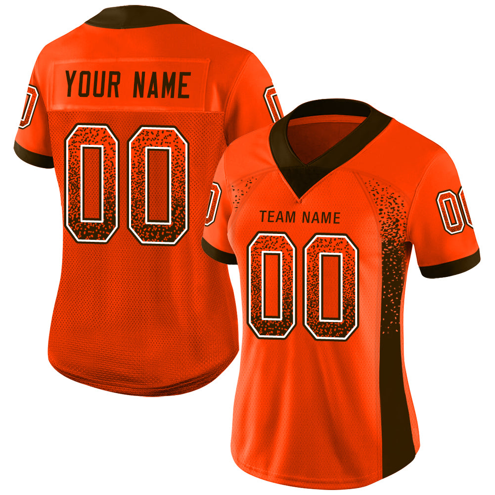 Custom Orange Brown-White Drift Fashion Football Jersey
