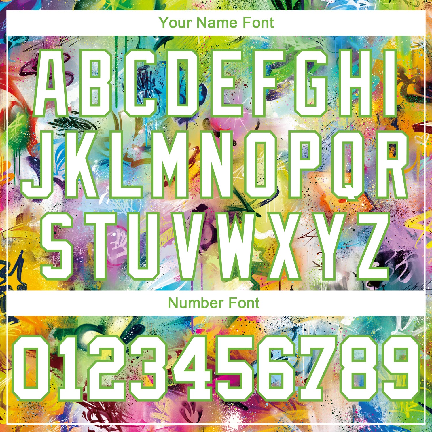 Custom Graffiti Pattern White-Neon Green 3D Authentic Throwback Football Jersey - Image 4