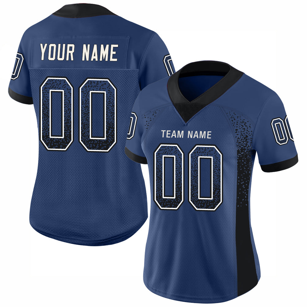 Custom Royal Black-White Drift Fashion Football Jersey - Image 2