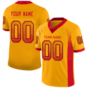 Custom Gold Scarlet-Black Drift Fashion Football Jersey