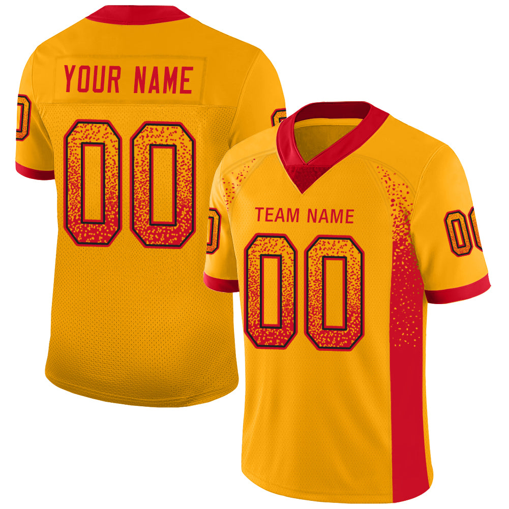 Custom Gold Scarlet-Black Drift Fashion Football Jersey