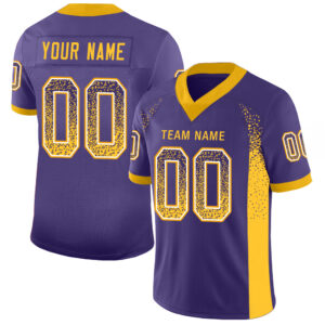 Custom Purple Gold-White Drift Fashion Football Jersey