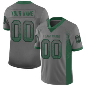 Custom Gray Grass Green-Black Drift Fashion Football Jersey